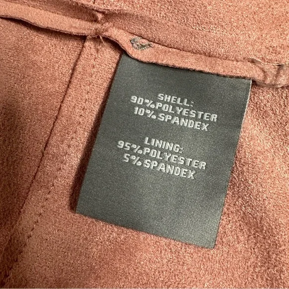 Like New Bagatelle Faux Suede Dusty Rose Draped Front Jacket s - Picture 11 of 11
